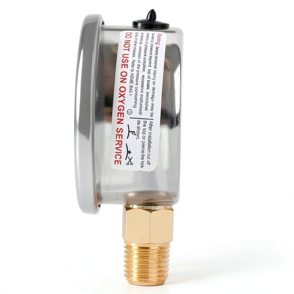 Glycerin Filled Vacuum Gauge by Uharbour 2.5" Clear Dial Stainless-6