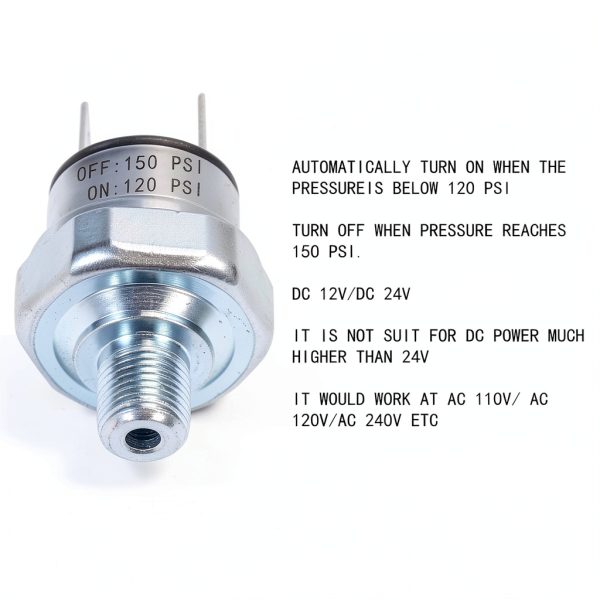 Air Pressure Switch FanWayer 1/8"-27 NPT 120-150 PSI DC/AC 24V 12V-5