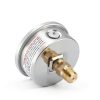MEASUREMAN 2-1/2" Dial Size, Glycerin Filled Plumbing Pressure Gauge, 0-100psi, Stainless Steel Case, 1/4" NPT Back Mount-2