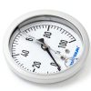 MEASUREMAN 2-1/2" Dial Size, Glycerin Filled Plumbing Pressure Gauge, 0-100psi, Stainless Steel Case, 1/4" NPT Back Mount-4