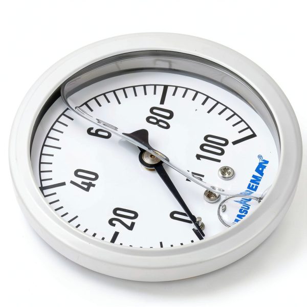 MEASUREMAN 2-1/2" Dial Size, Glycerin Filled Plumbing Pressure Gauge, 0-100psi, Stainless Steel Case, 1/4" NPT Back Mount-4
