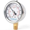 Glycerin Filled Vacuum Gauge by Uharbour 2.5" Clear Dial Stainless-0