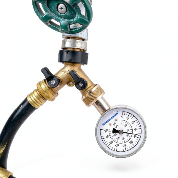 Water Pressure Gauge MEASUREMAN 200 PSI 2-1/2" 3/4" Hose Thread Black-5