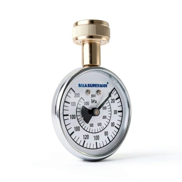 Water Pressure Gauge MEASUREMAN 200 PSI 2-1/2" 3/4" Hose Thread Black-6