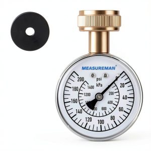 Water Pressure Gauge MEASUREMAN 200 PSI 2-1/2" 3/4" Hose Thread Black-0